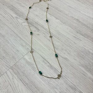 Kendra Scott Gold Necklace with Green Accents